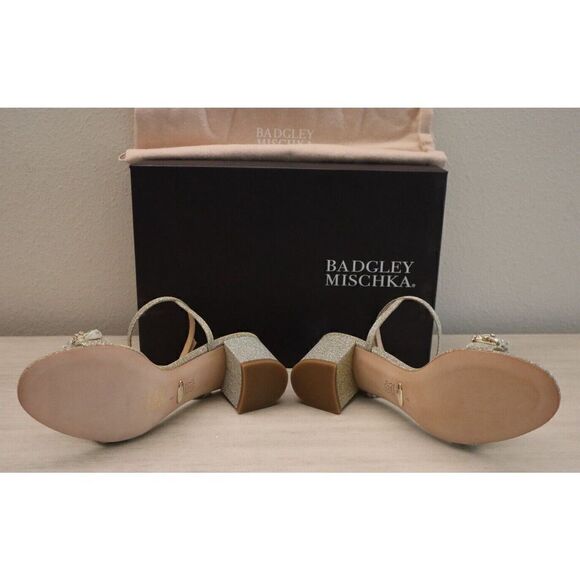 Badgley Mischka MP6306 Women's Sz 6 Platino Tanessa Ankle Strap Sandals $235 - Picture 2 of 14